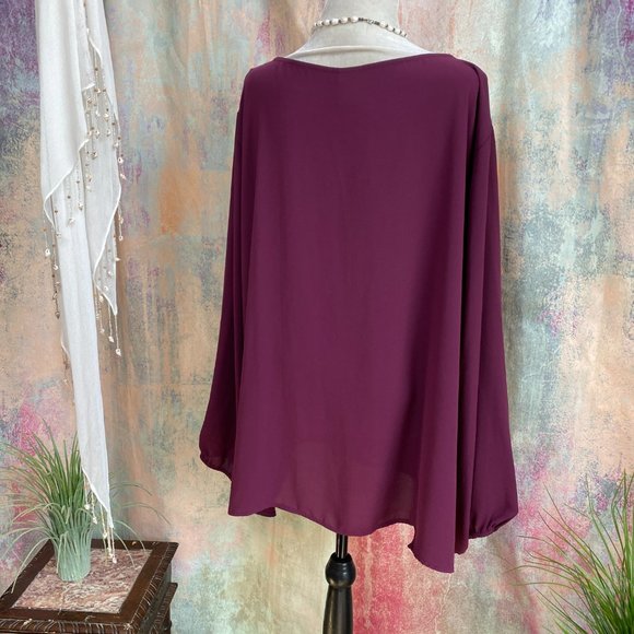 📌 Terra & Sky Soft flowing long Sleeves Blouse with Keyhole - Picture 7 of 13